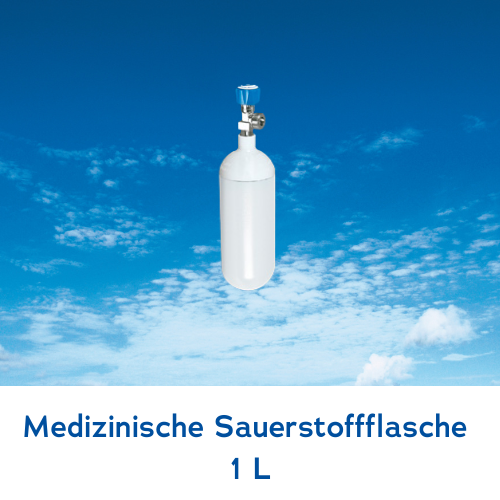 Sauerstoffflasche medizinischer Sauerstoff 1,0 Liter Volumen - Oxyparat